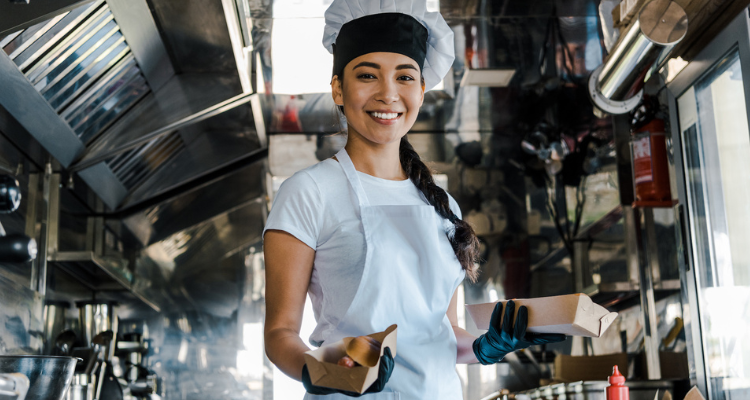 female chef in food truck