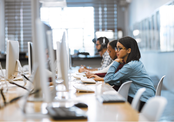 adult students in computer lab