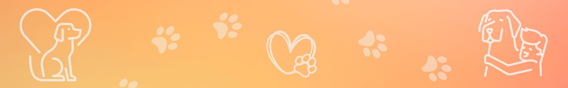 outlines of dogs and paw prints