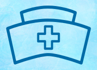 nursing hat icon with a healthcare cross symbol