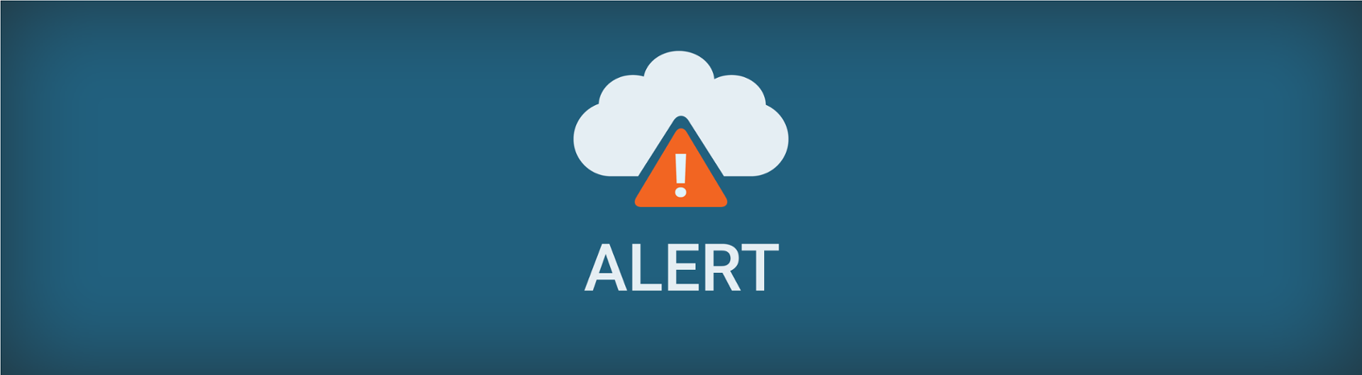 Emergency alert banner showing a cloud icon next to an orange warning triangle with an exclamation mark.