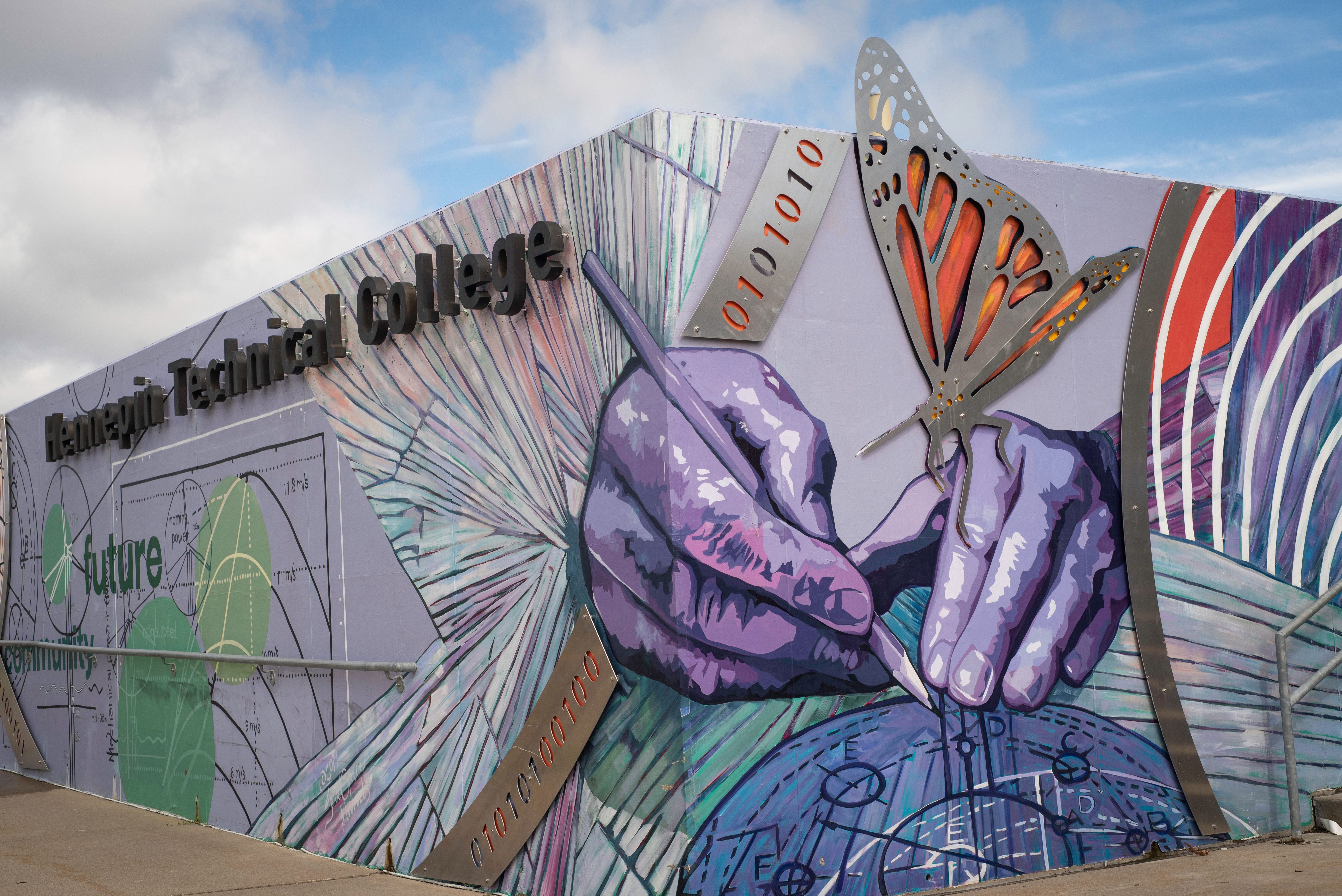 front mural of Hennepin Tech