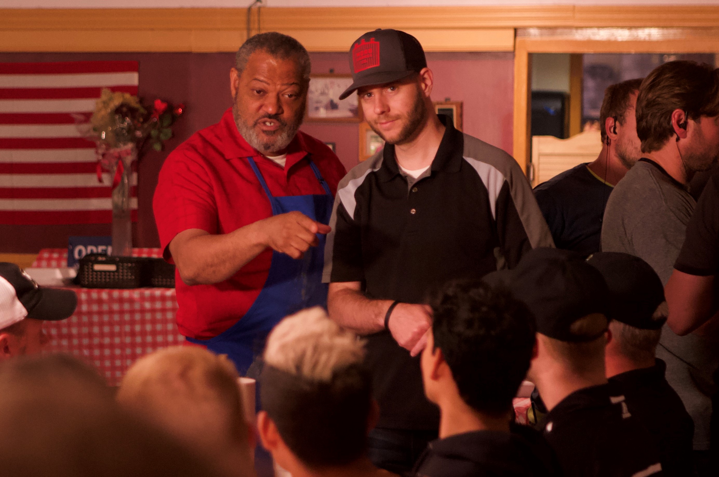 Actor Laurence Fishburne (left) and director Todd Randall (right)
