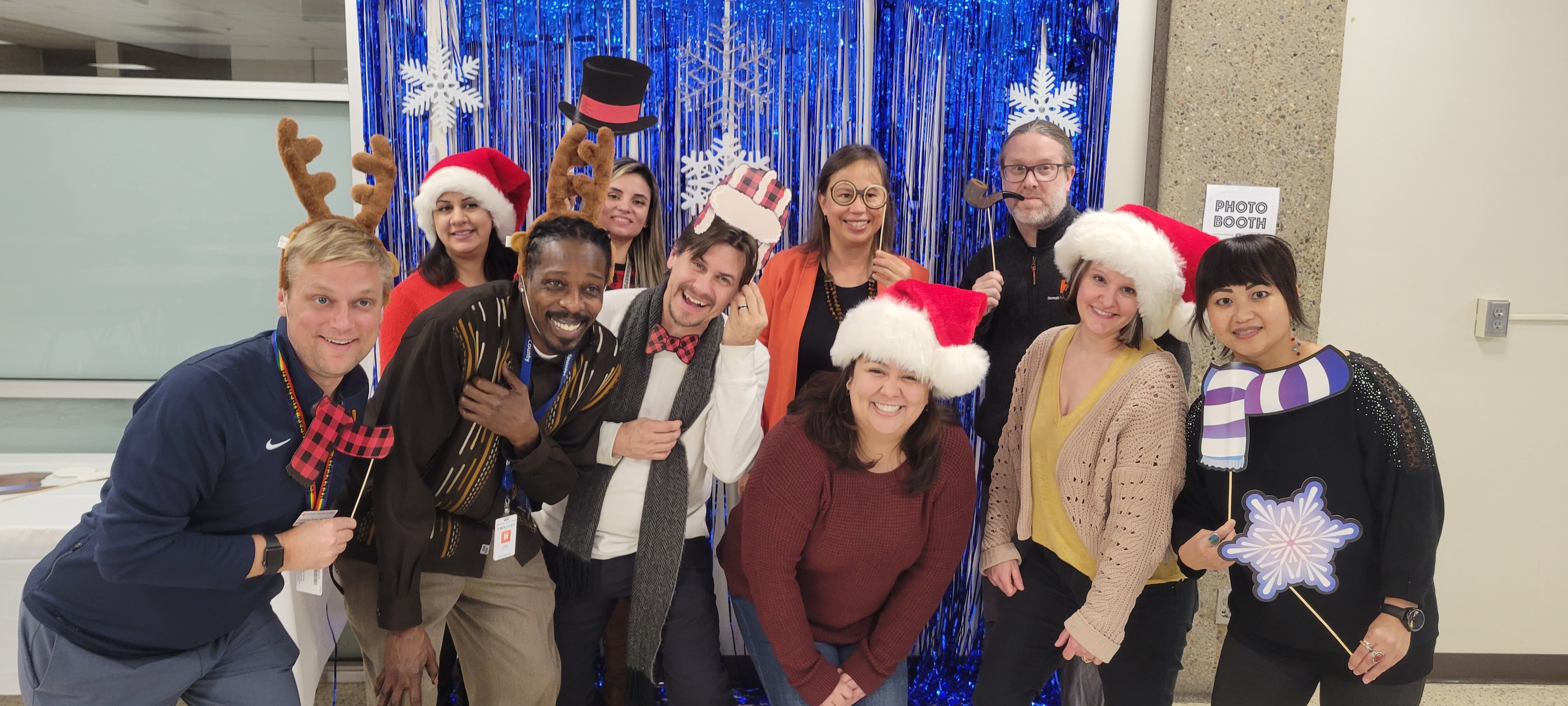 Employees at holiday party