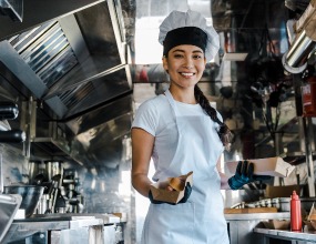 woman in food truck