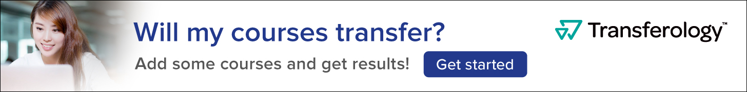 Lady on laptop. Will my courses transfer? Add some courses and get results! Get started. Transferology logo